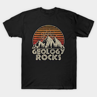 Geologist Geographer Geology Rock Science Distressed T-Shirt